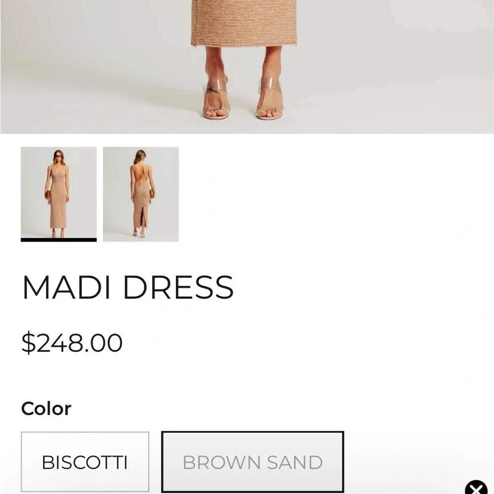 Torn by Ronny Kobo SMALL Madi knit sleeveless maxi dress in Brown Sand - Picture 5 of 10